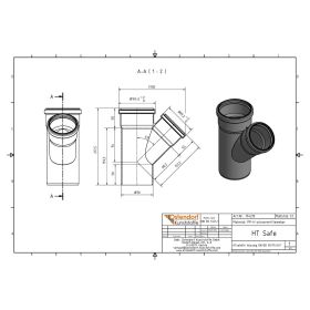 HTsafeEA Abzweig DN/OD 90/75 45 Grad