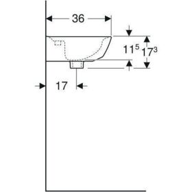 Geberit Renova Handwaschbecken, 45x36cm m. Hl., o.. Ül., weiß