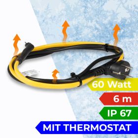 Selfio Rohrbegleitheizung Frostschutz-Heizleitung 6 m 60 Watt