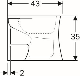 Geberit Bambini Stand-WC für Kinder Flachspüler, H:35cm, weiß