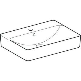 Geberit VariForm Aufsatz-WT, rechteckig mit Hahnlochbank, 60x45cm, m. Ül., weiß