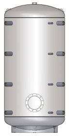 Pufferspeicher PSF 1500 Liter mit Flansch Durchmesser 240 mm und 100 mm Isolierung