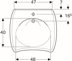 Geberit Vitalis WT, barrierefrei, 65x60c m. Hl., m. Ül., weiß