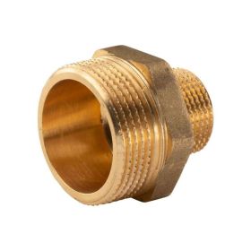 Messing Gewinde-Fitting Reduziernippel 1 1/4''AG (DN 32) - 3/4"AG (DN 20) - schwere Ausführung