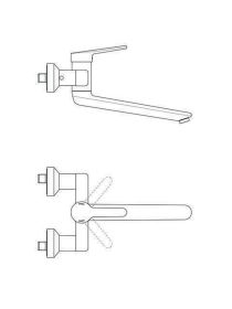Ideal Standard Wand-WT-Armatur Ceraplus Ausld.330-349mm absp.S-Anschlüsse Chrom