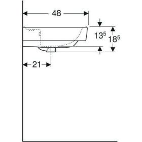 Geberit Renova Plan Waschtisch, 60x48cm m. Hl., m. Ül., weiß, KeraTect