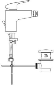 Ideal Standard Bidetarmatur Ceraflex, Au m.Ablgarn. aus Kst., Chrom