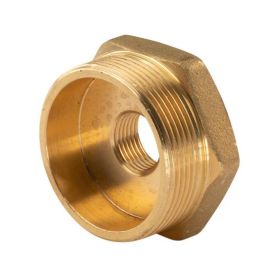 Messing Gewinde-Fitting Reduzierung 2"AG (DN 50) - 1/2"IG (DN 15) - schwere Ausführung