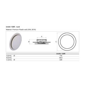 Wolf Designventil Uniair 125R, rund