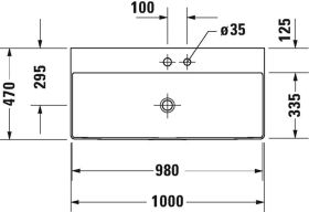 Möbel-WT DuraSquare 1000mm o. ÜL, 1 HL, weiß, WG