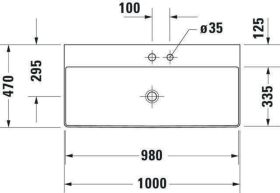 Möbel-WT DuraSquare 1000mm o. ÜL, 2 HL, geschl., weiß