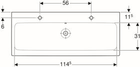 Geberit iCon Waschtisch, 120x48,5cm zwei Hl., m. Ül., weiß