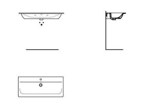 Möbelwaschtisch Connect Air, 1 Hl., m.Ül., 1040x460x165mm, Weiß