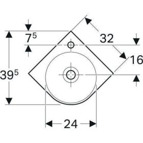 Geberit Renova Compact Eck-HWB, 45x39,5c m. Hl., m. Ül., weiß