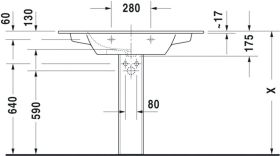 Möbelwaschtisch ME by Starck 1030 mm mit ÜL, mit HLB, 1 HL, weiß