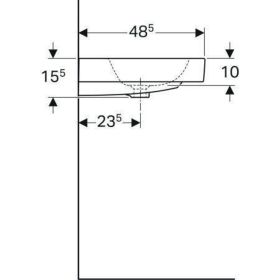Geberit iCon Waschtisch, 75x48,5cm m. Hl., m. Ül., weiß