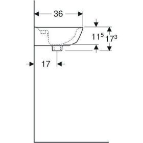 Geberit Renova Handwaschbecken, 45x36cm m. Hl., m. Ül., weiß