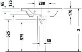 Möbelwaschtisch DuraStyle 800 mm mit ÜL, mit HLB, 1 HL, weiß