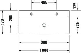 Möbel-WT DuraSquare 1000mm o. ÜL, 1 HL, weiß, WG