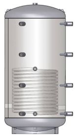 Pufferspeicher PSR 1000 Liter mit einem Rohrregister und 100 mm Isolierung