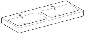 Geberit iCon Doppelwaschtisch, 120x48,5c m. Hl., m. Ül., weiß