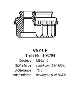 Ventilanpassung VA 08H für Stellantrieb Fußbodenheizung