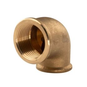 Messing Gewinde-Fitting 90° Winkel reduziert 3/4" IG (DN20) - 1" IG (DN25) - schwere Ausführung