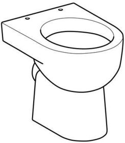 Geberit Renova Stand-WC Flachspüler Abg. horiz., teilgeschlossene Form, weiß