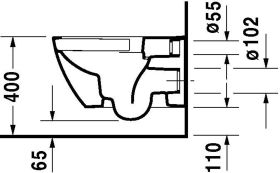 Duravit Wand-WC 540mm Happy D.2, Anthraz Anthrazit Matt, TS, rimless