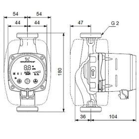 Grundfos Alpha2 Hocheffizienz-Umwälzpumpe 32-60 180 mm
