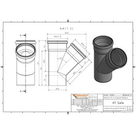 HTsafe Abzweig DN 110/110 45 Grad