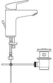Ideal Standard Waschtischarmatur Cerafle m.Ablgarn., Ausld. 110mm, Chrom