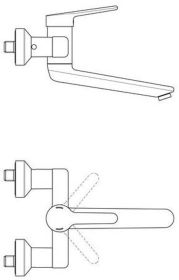 Ideal Standard Wand-WT-Armatur Ceraplus Ausld.280-299mm absp.S-Anschlüsse Chrom