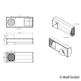 Wolf Doppelgitter Zu-und Abluft DN160 Edelstahl, für CWL-F-300, CWL-300 Excellent