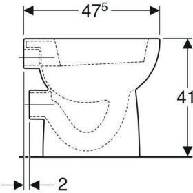Geberit Renova Stand-WC Flachspüler Abg. horiz., teilgeschlossene Form, weiß