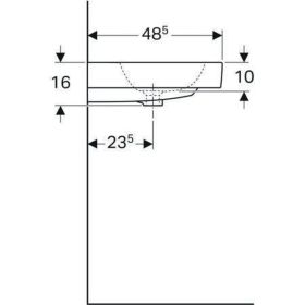 Geberit iCon Doppelwaschtisch, 120x48,5c m. Hl., m. Ül., weiß