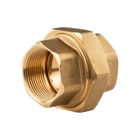 Messing Gewinde-Fitting Verschraubung gerade mit O-Ring konisch dichtend 3 teilig 1 1/2"IG - 1 1/2"IG (DN 40) - schwere Ausführung