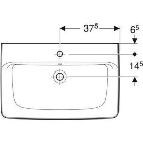 Geberit Renova Plan Waschtisch, 75x48cm m. Hl., m. Ül., weiß