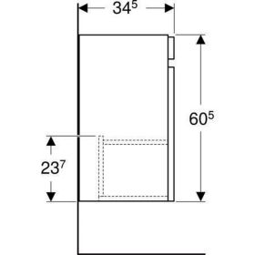 Geberit Renova Plan US für HWB, 1 Tür 43,5x66x34,5cm, lava
