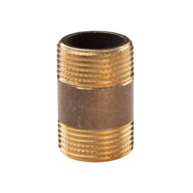 Messing Gewinde-Fitting Distanz Doppelnippel 1"-1" L= 50 mm, schwere Ausführung