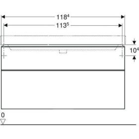 Geberit Smyle Square US für WT, m. 2 Sch 118,4x61,7x47cm, weiß