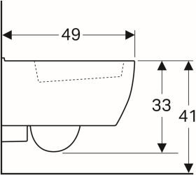 Geberit iCon WWC Tiefspüler, verk. Ausl. geschlossene Form, weiß