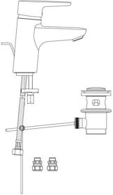 Ideal Standard Waschtischarmatur Connect m.Ablgarn., Ausld. 112mm, Chrom