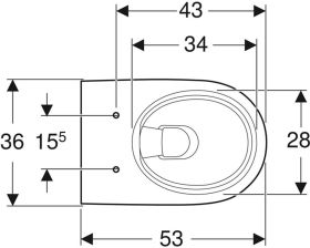 Geberit Renova Wand-WC Tiefspüler teilgeschlossene Form, Rimfree, weiß
