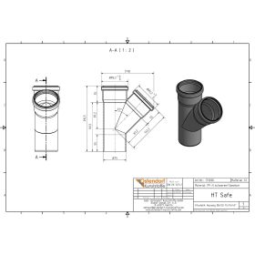 HTsafe Abzweig DN 75/75 45 Grad
