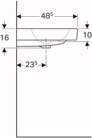 Geberit iCon Doppelwaschtisch, 120x48,5c m. Hl., m. Ül., weiß