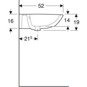 Geberit Renova Waschtisch, 70x52cm m. Hl. mittig, m. Ül., weiß, KeraTect