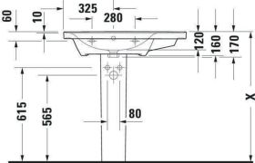 Duravit Möbelwaschtisch D-Neo, 800mm, we 1 HL, Becken links