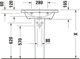 Duravit Möbelwaschtisch D-Neo, 650mm, we mit HLB, 1 HL