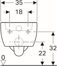 Geberit iCon WWC Tiefspüler, verk. Ausl. geschlossene Form, weiß